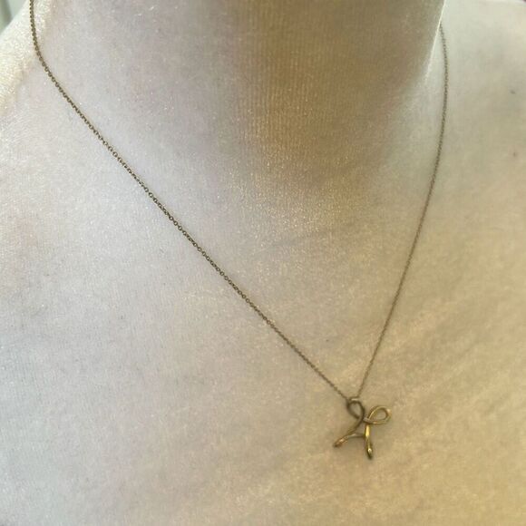 Tiffany & Co 21mm Infinity Cross Pendant Necklace 925 Sterling Silver 16" Chain - Picture 2 of 8